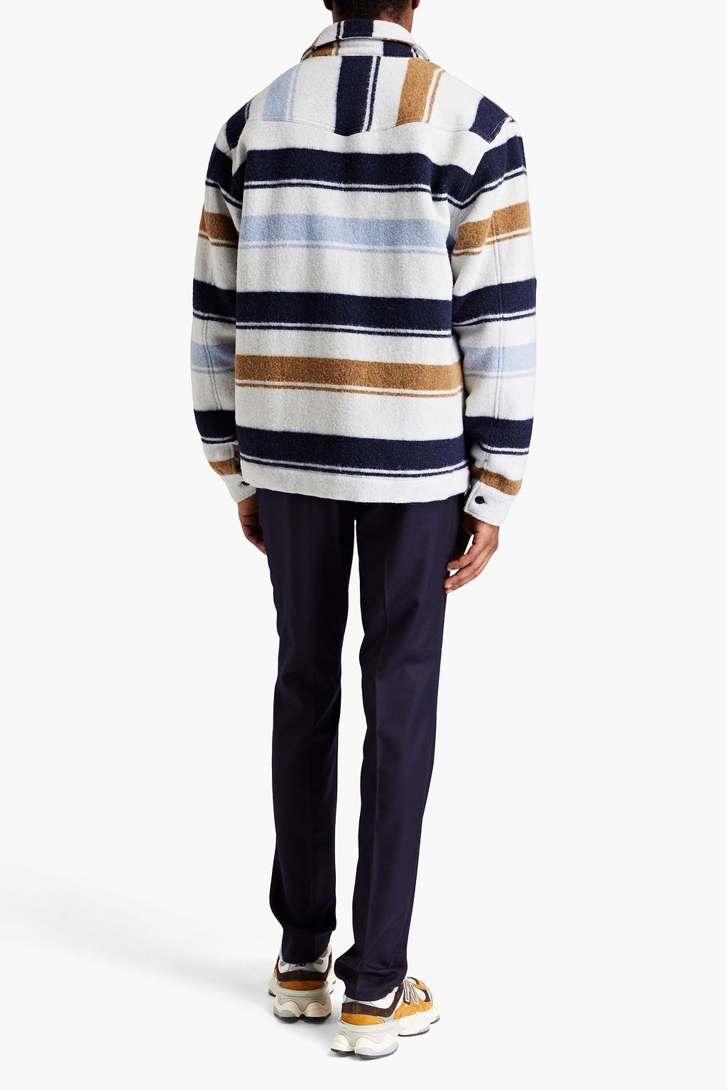 OFFICINE GÉNÉRALE Jarod brushed striped wool-blend jacket
