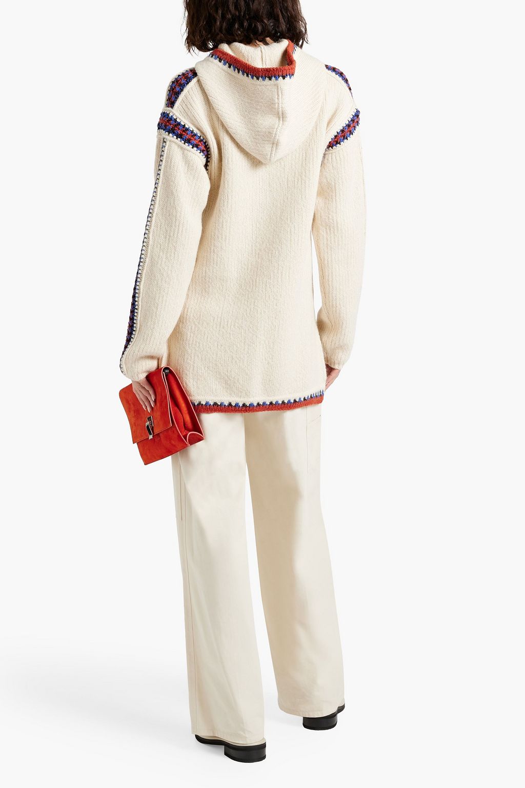 ETRO Embroidered intarsia wool-blend hoodie