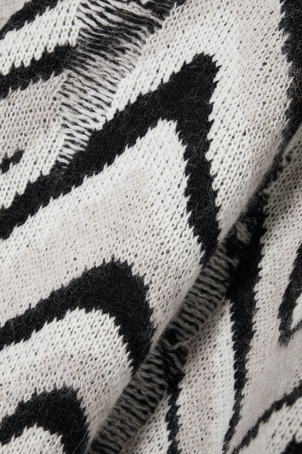 MISSONI Distressed jacquard-knit wool-blend sweater
