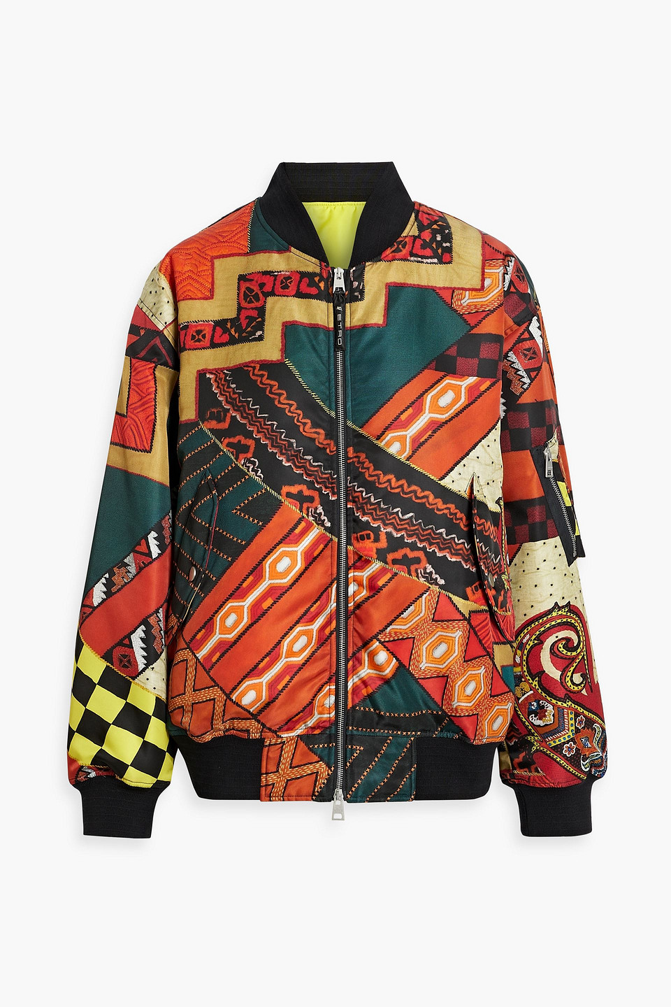 Etro Printed Shell Bomber Jacket In Red