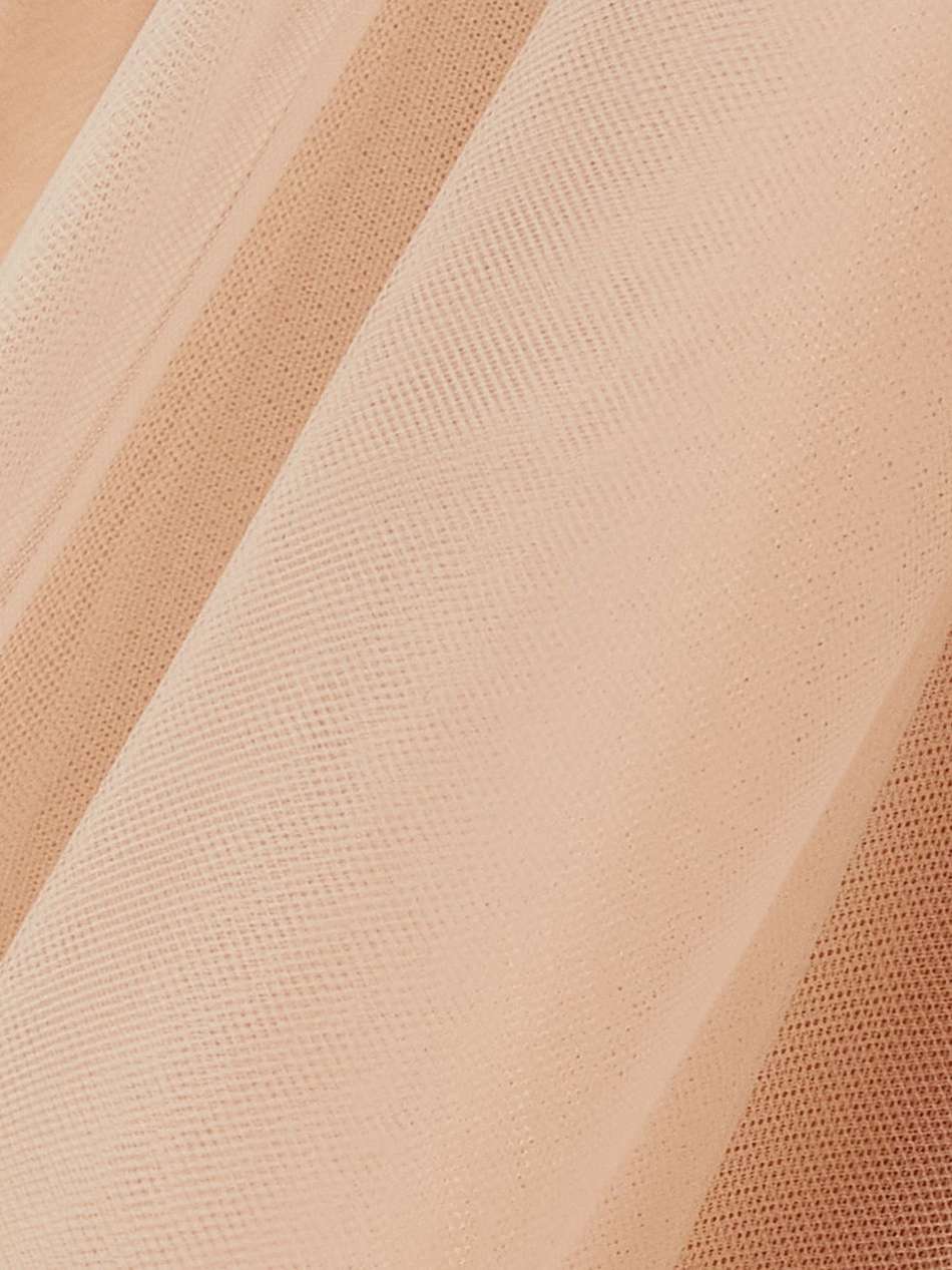 cold-shoulder gathered tulle mini dress