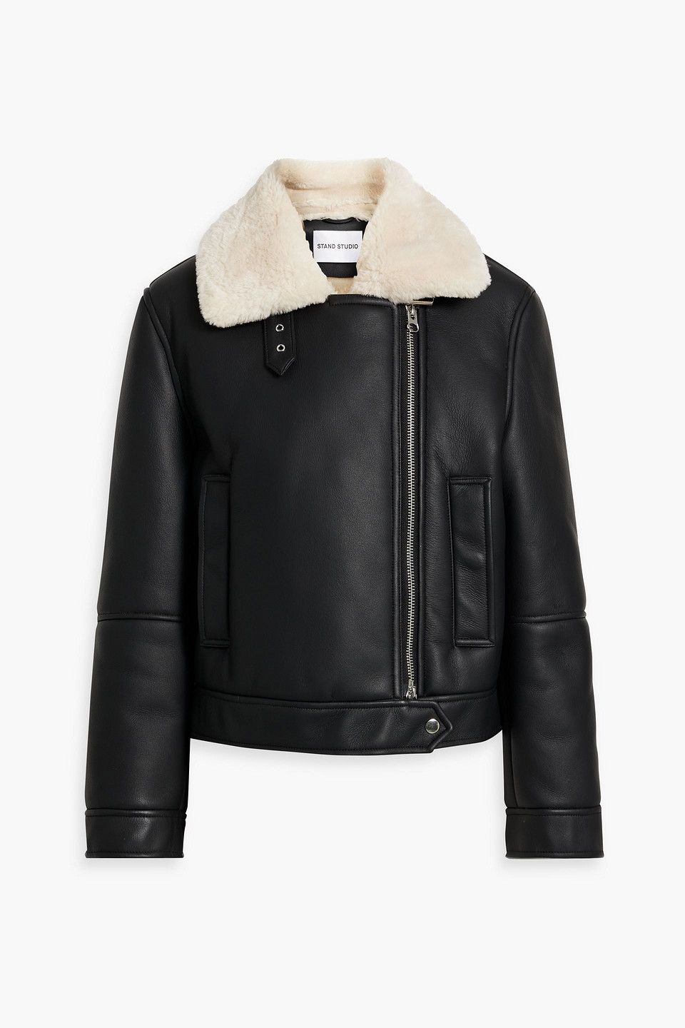 Stand Studio Faux Shearling Jacket In Black