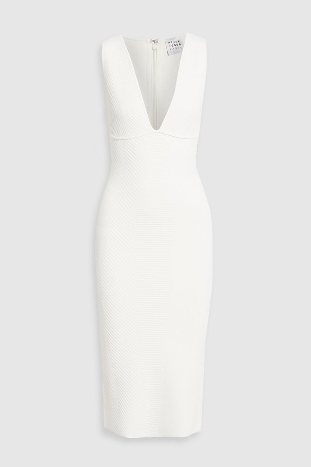 Ribbed-knit midi dress