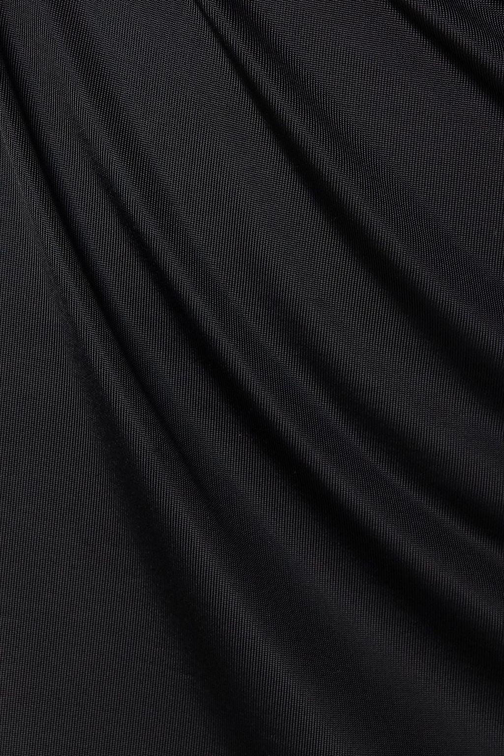 VERSACE Embellished stretch-satin mini wrap skirt