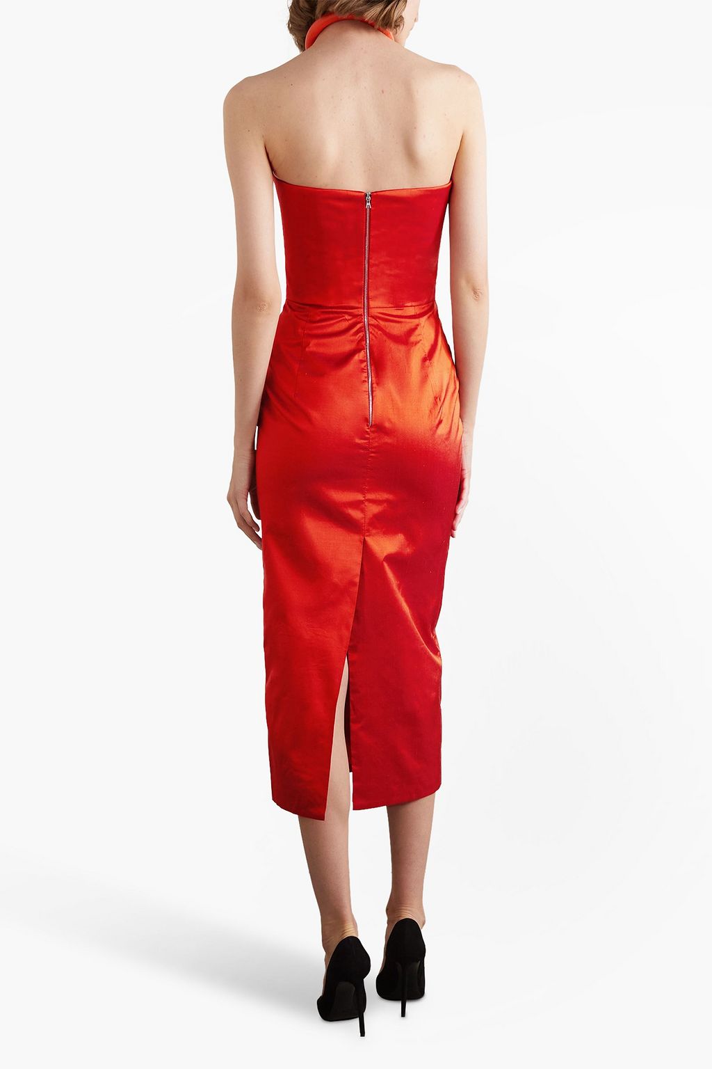 RASARIO Lady strapless silk-dupioni midi dress