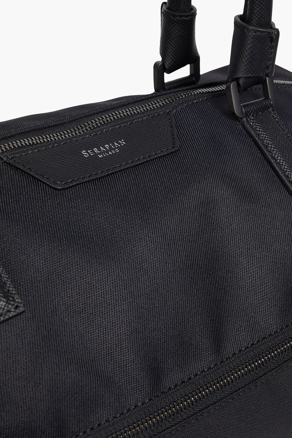 SERAPIAN Leather-trimmed twill weekend bag