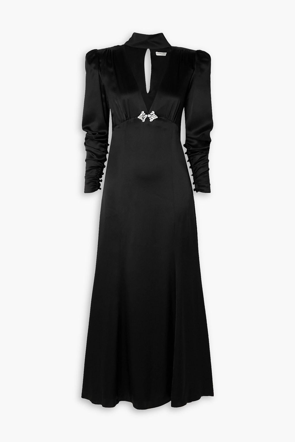 ALESSANDRA RICH Crystal-embellished cutout silk-satin maxi dress | THE ...