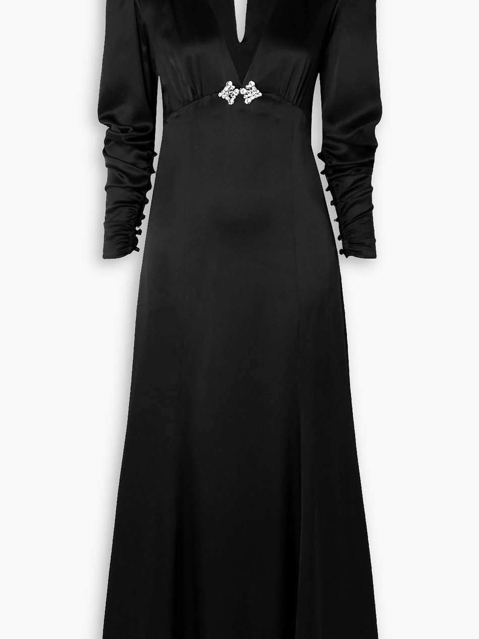 crystal-embellished cutout silk-satin maxi dress