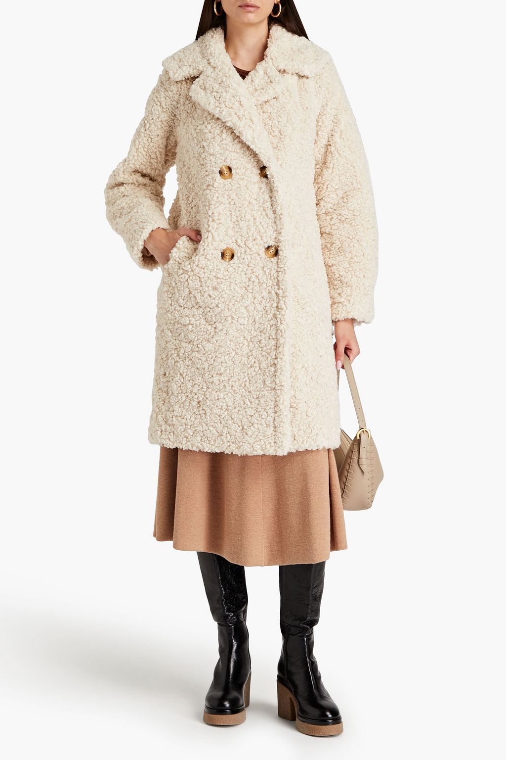 CLAUDIE PIERLOT 더블 브레스티드 부클레 코트