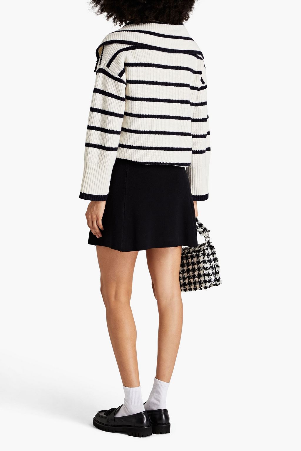 CLAUDIE PIERLOT Ribbed striped wool-blend sweater