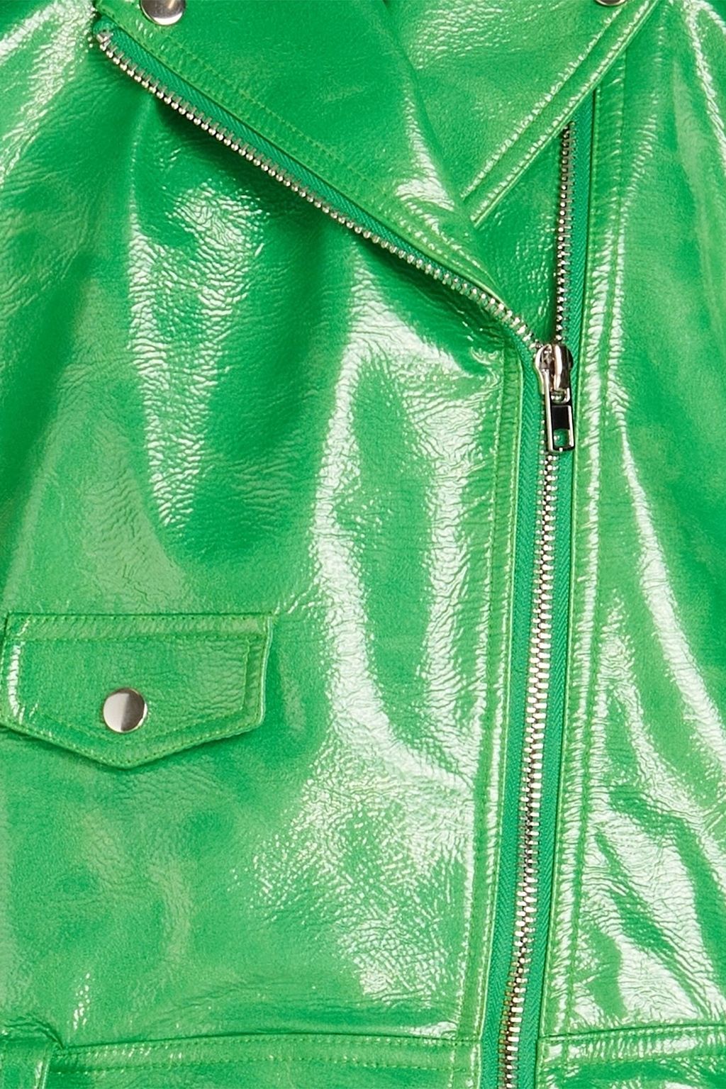 STAND STUDIO Imani glossed faux leather biker jacket