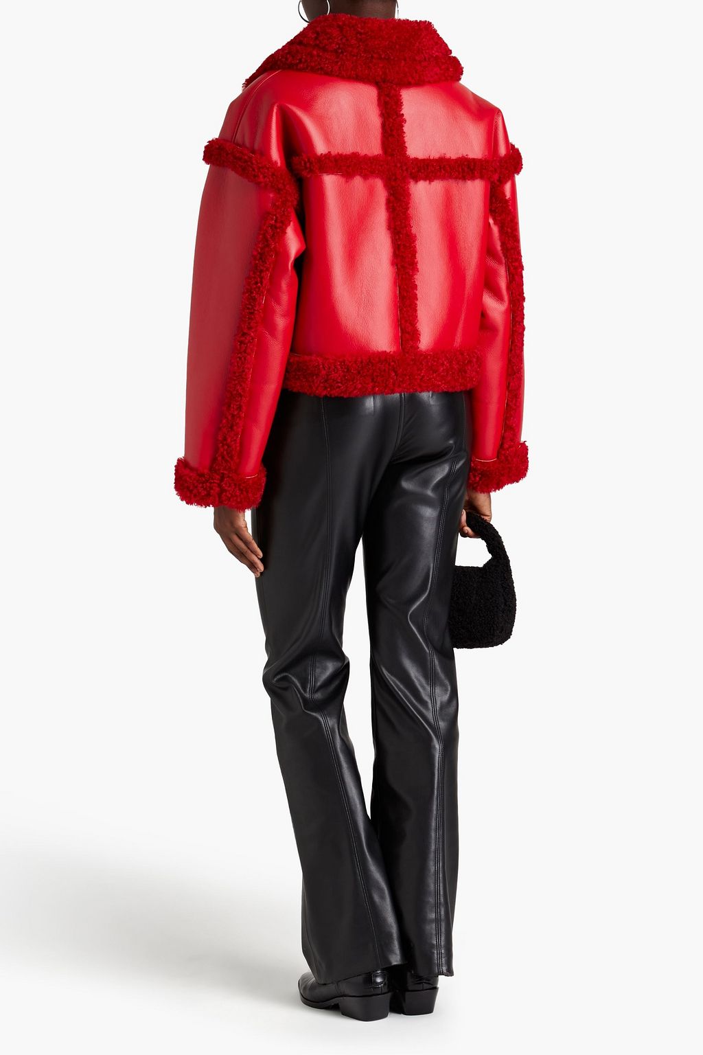 STAND STUDIO Double-breasted faux leather jacket