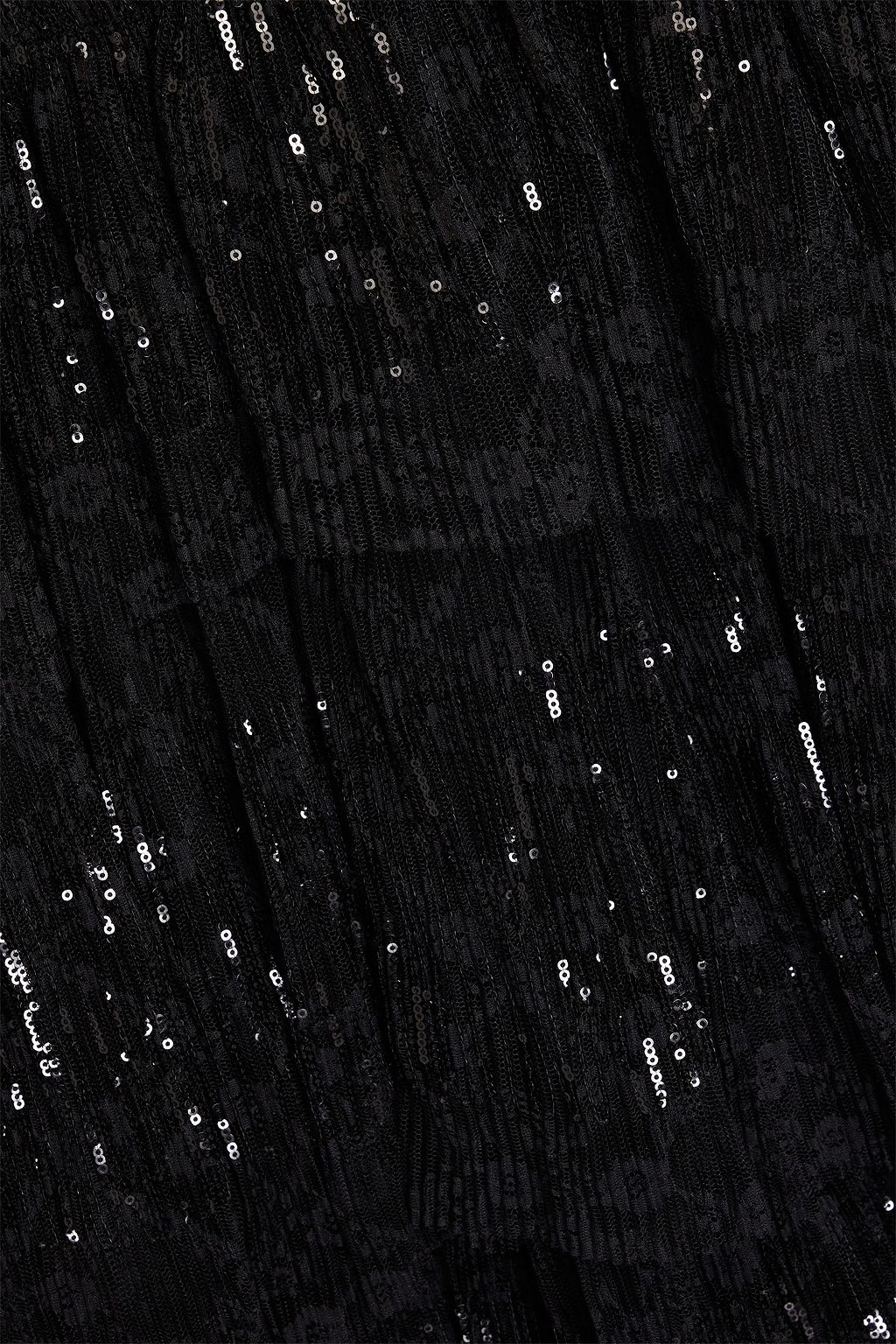 MAJE Gestuftes Midikleid aus Spitze und Rippstrick mit Verzierung