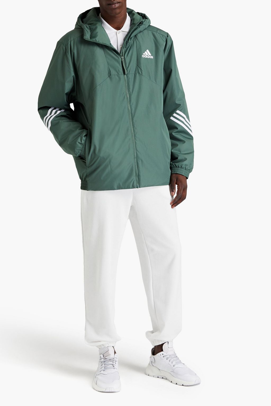 ADIDAS Striped shell hooded jacket