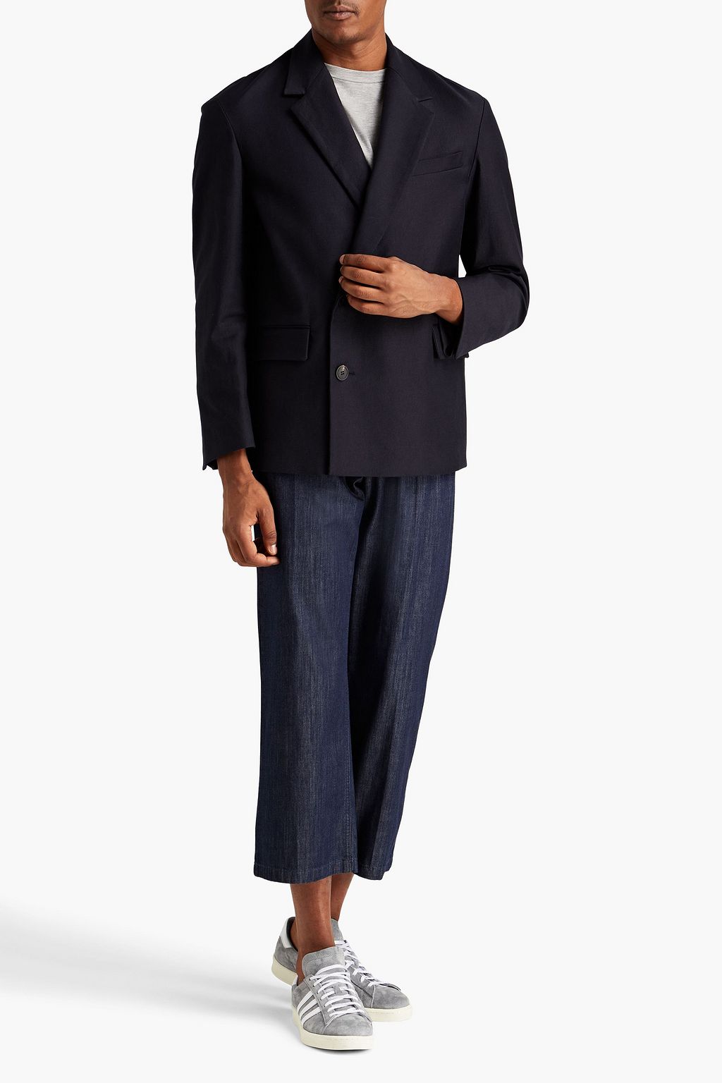 LE 17 SEPTEMBRE Double-breasted cotton-blend twill blazer