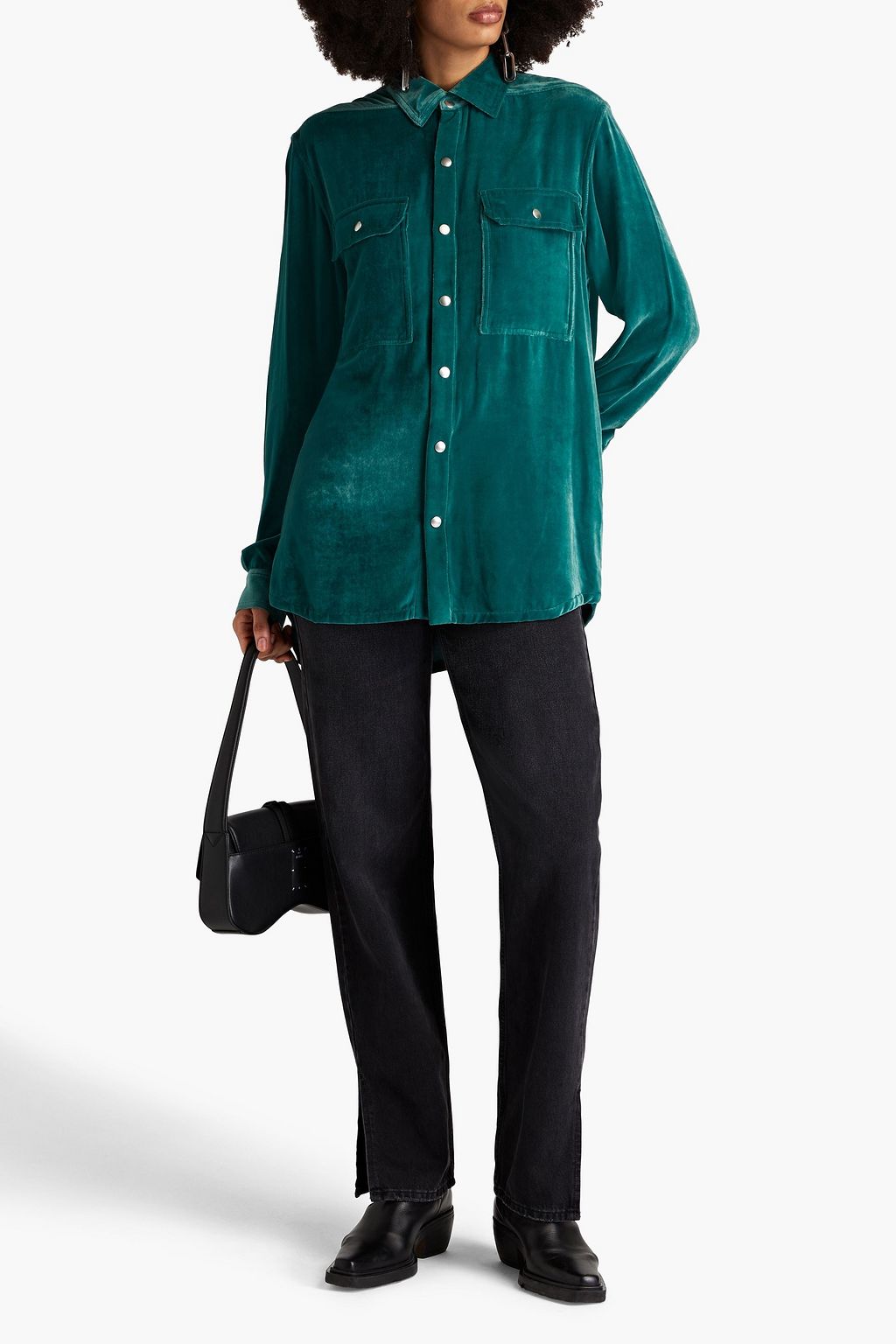 RICK OWENS Velvet shirt