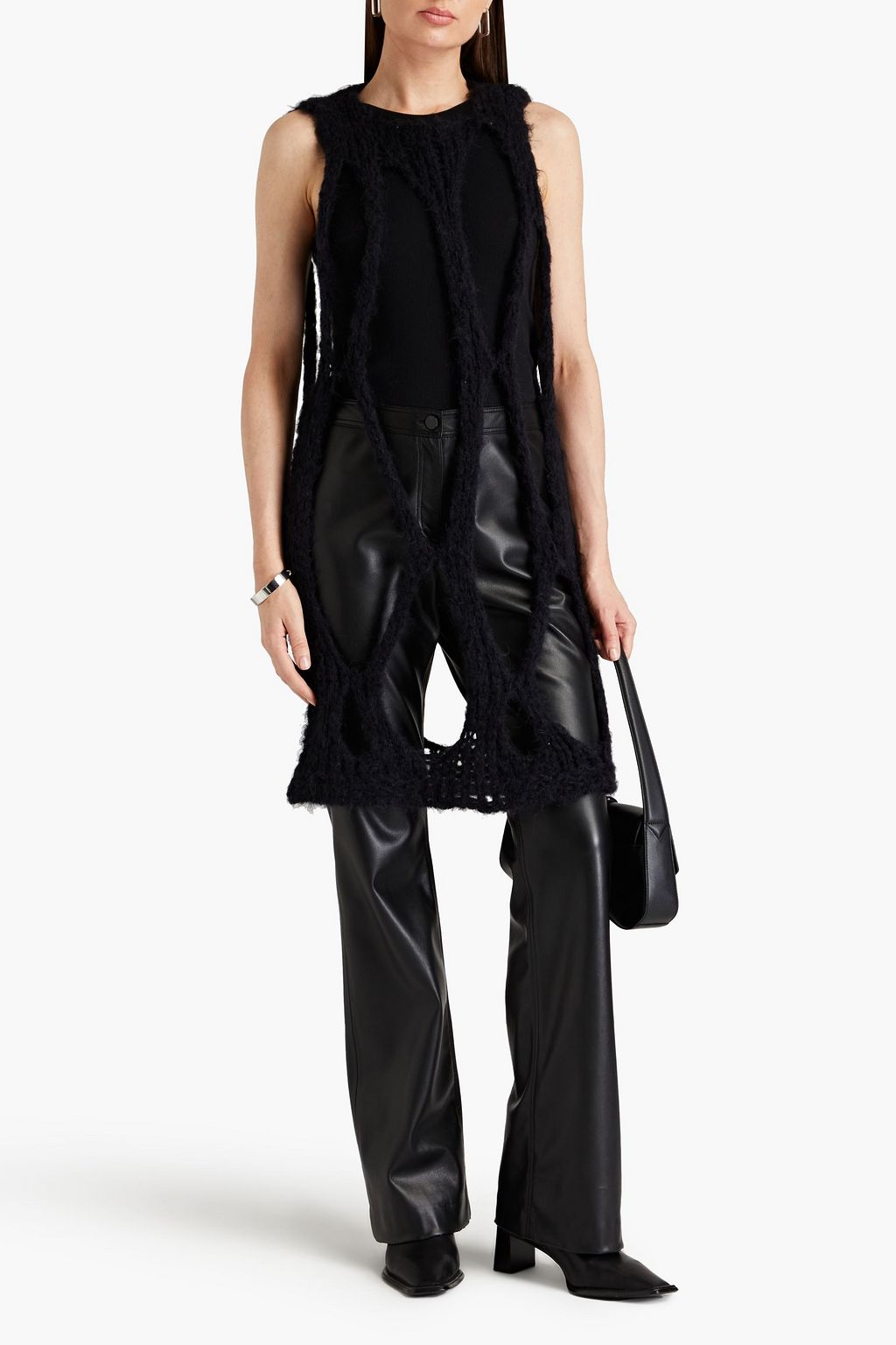 RICK OWENS فيست من نسيج محبوك ممشّط مزين بفتحات