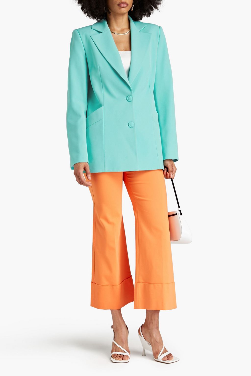 SARA BATTAGLIA Cape-effect stretch-wool twill blazer