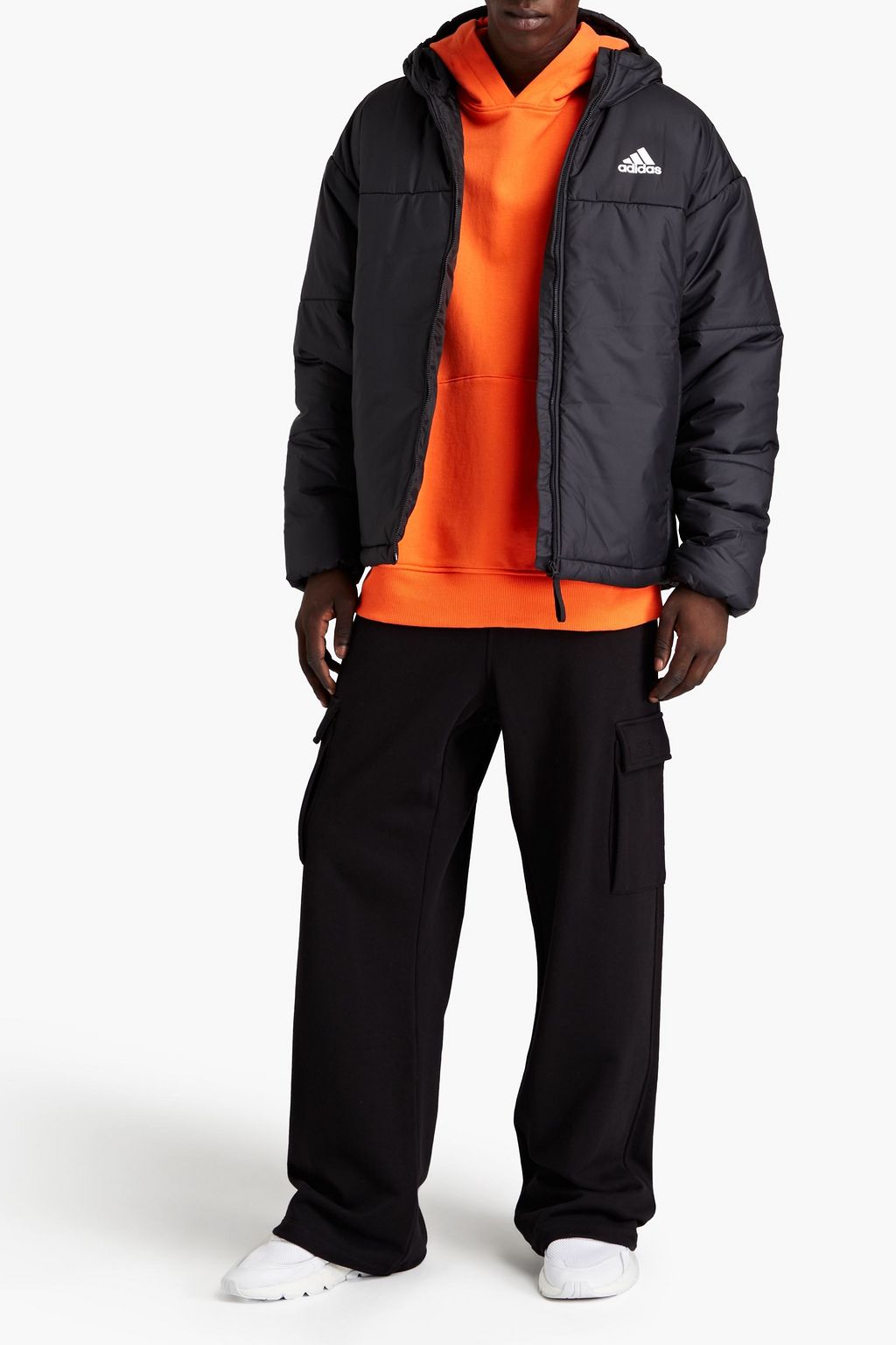 ADIDAS Quilted shell hooded jacket