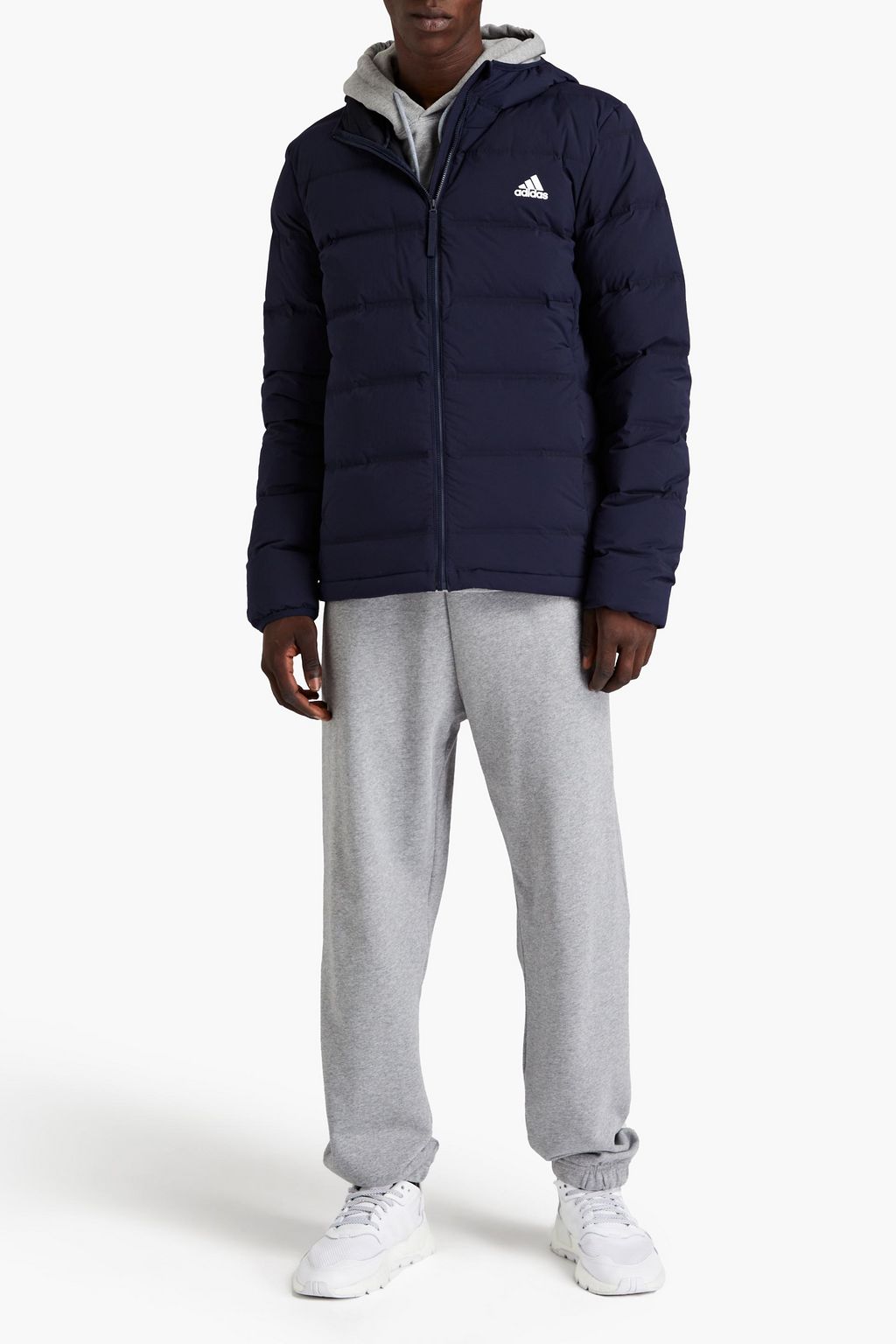 ADIDAS Helionic quilted shell hooded jacket