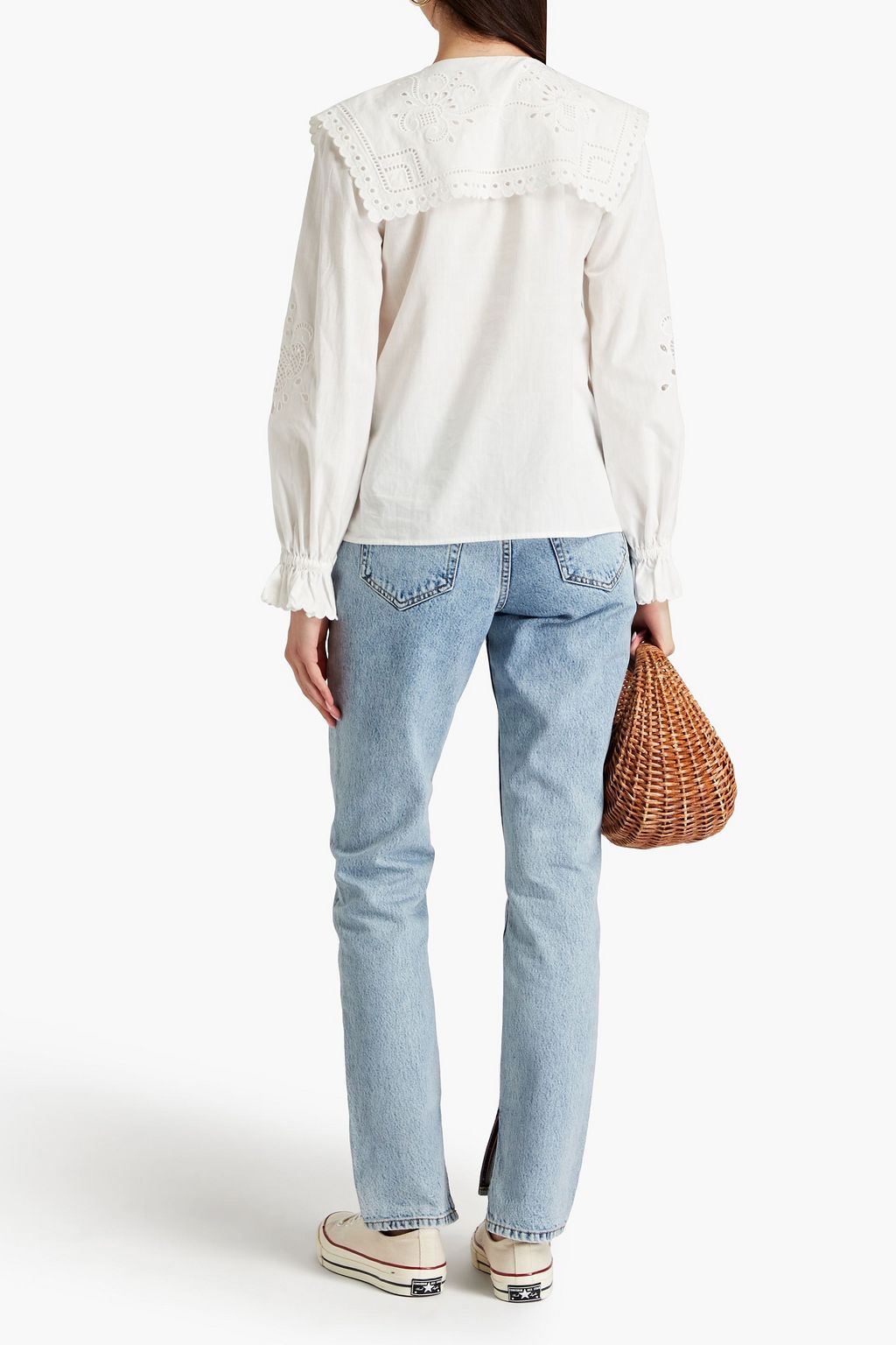 CLAUDIE PIERLOT Broderie anglaise cotton blouse