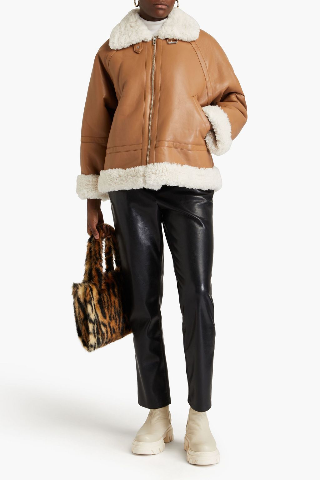 STAND STUDIO Rind Jacke aus Shearling-Imitat
