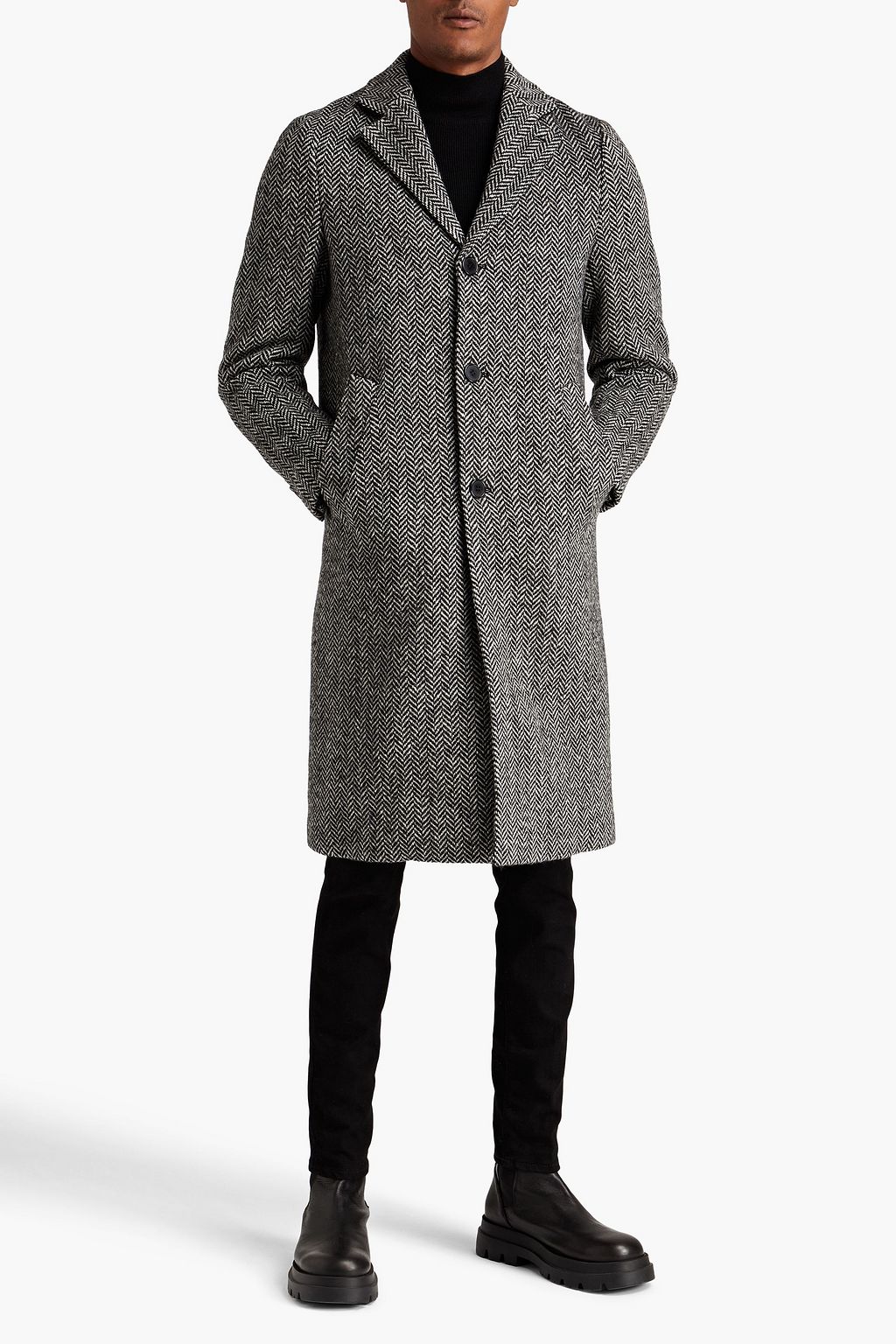 OFFICINE GÉNÉRALE Jack herringbone wool-tweed coat