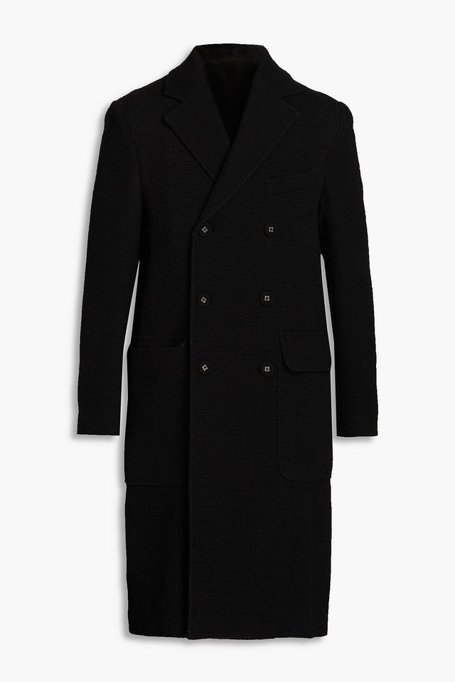 Andre double-breasted wool-blend bouclé coat