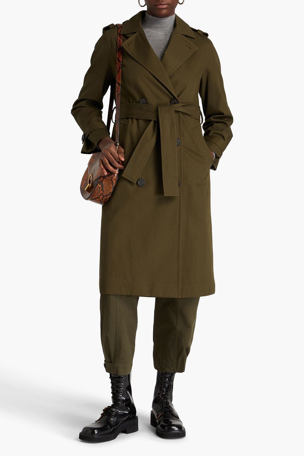 CLAUDIE PIERLOT Double-breasted cotton-twill trench coat