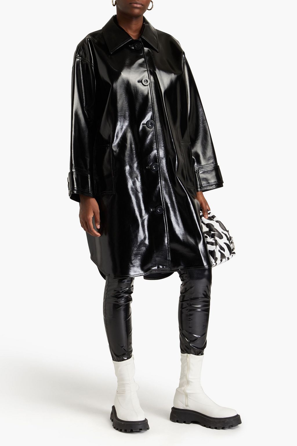 STAND STUDIO Kali faux patent-leather coat