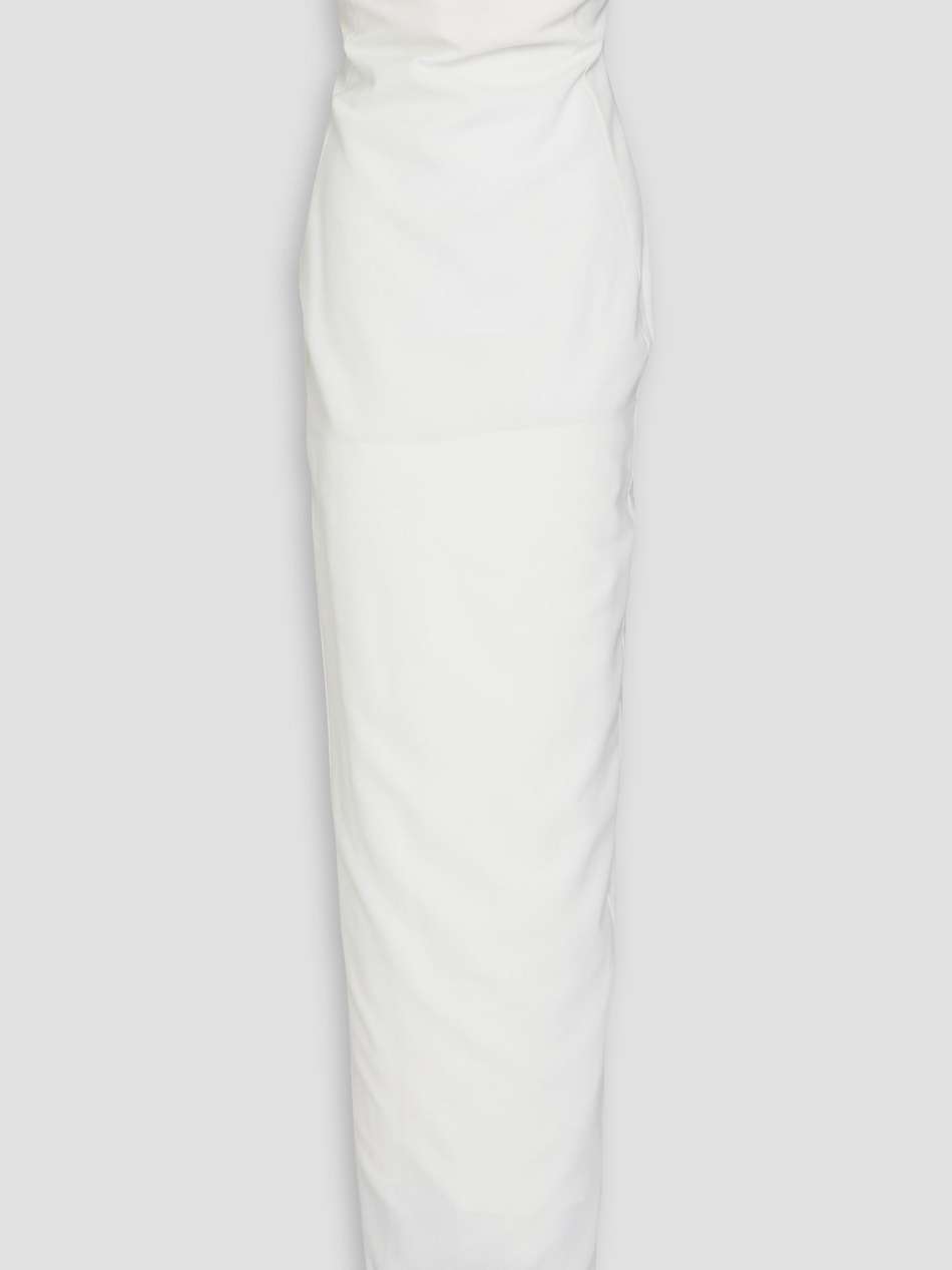 strapless stretch-wool crepe gown