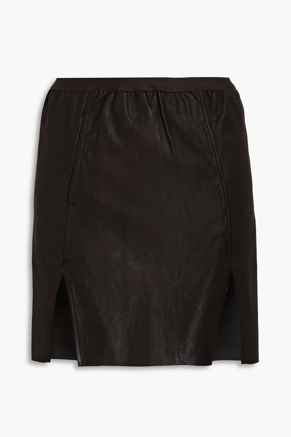 rick owens - leather-blend mini skirt - black - it 40