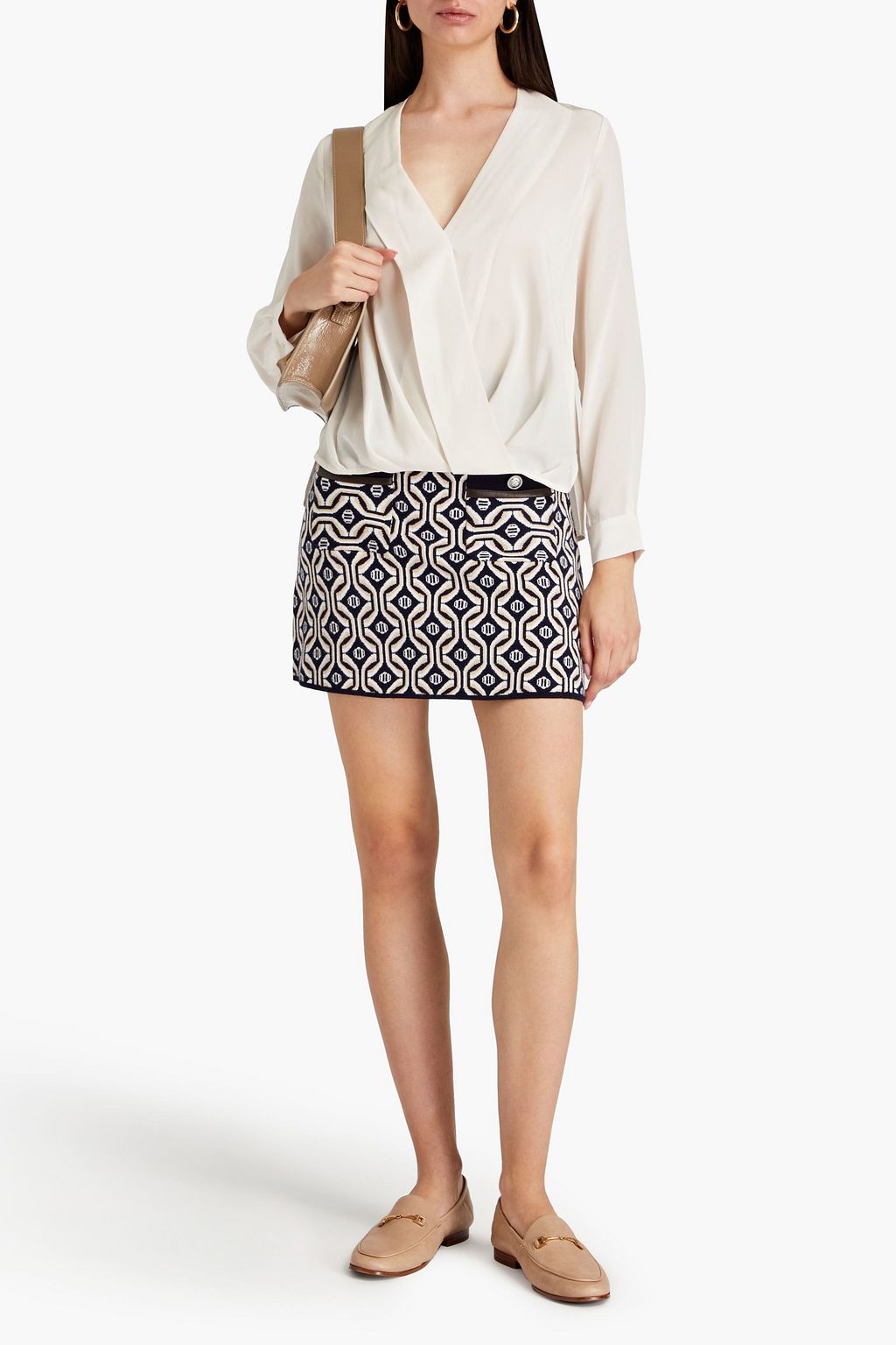 CLAUDIE PIERLOT Bonjourbis wrap-effect silk crepe de chine blouse