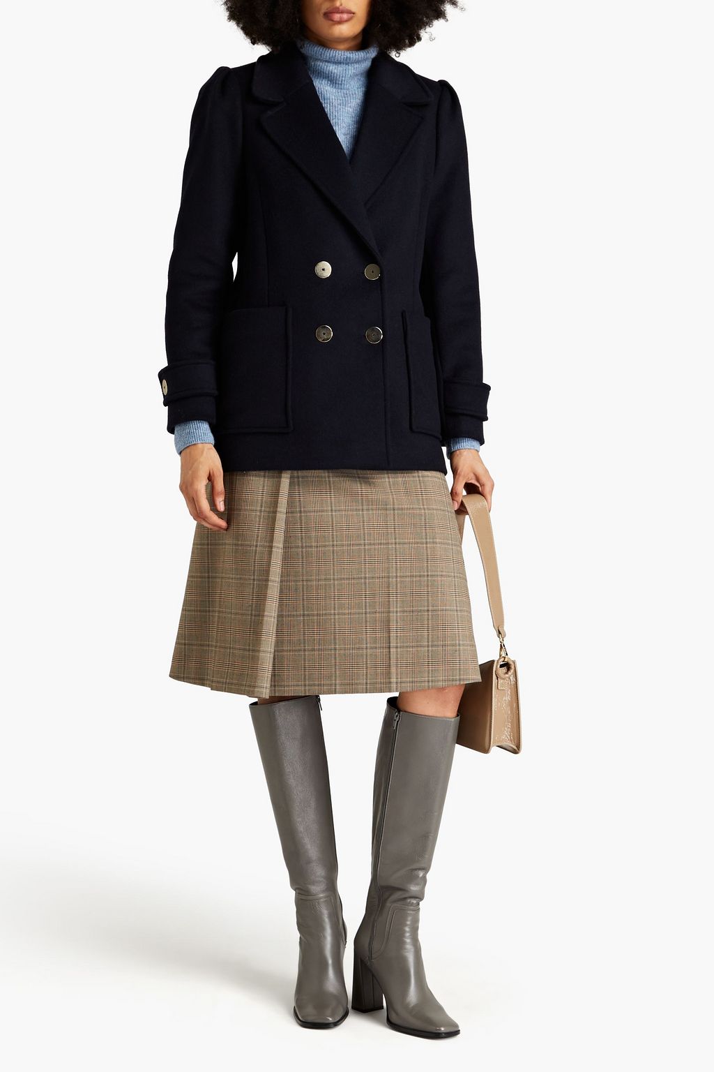 CLAUDIE PIERLOT Double-breasted wool-blend felt coat