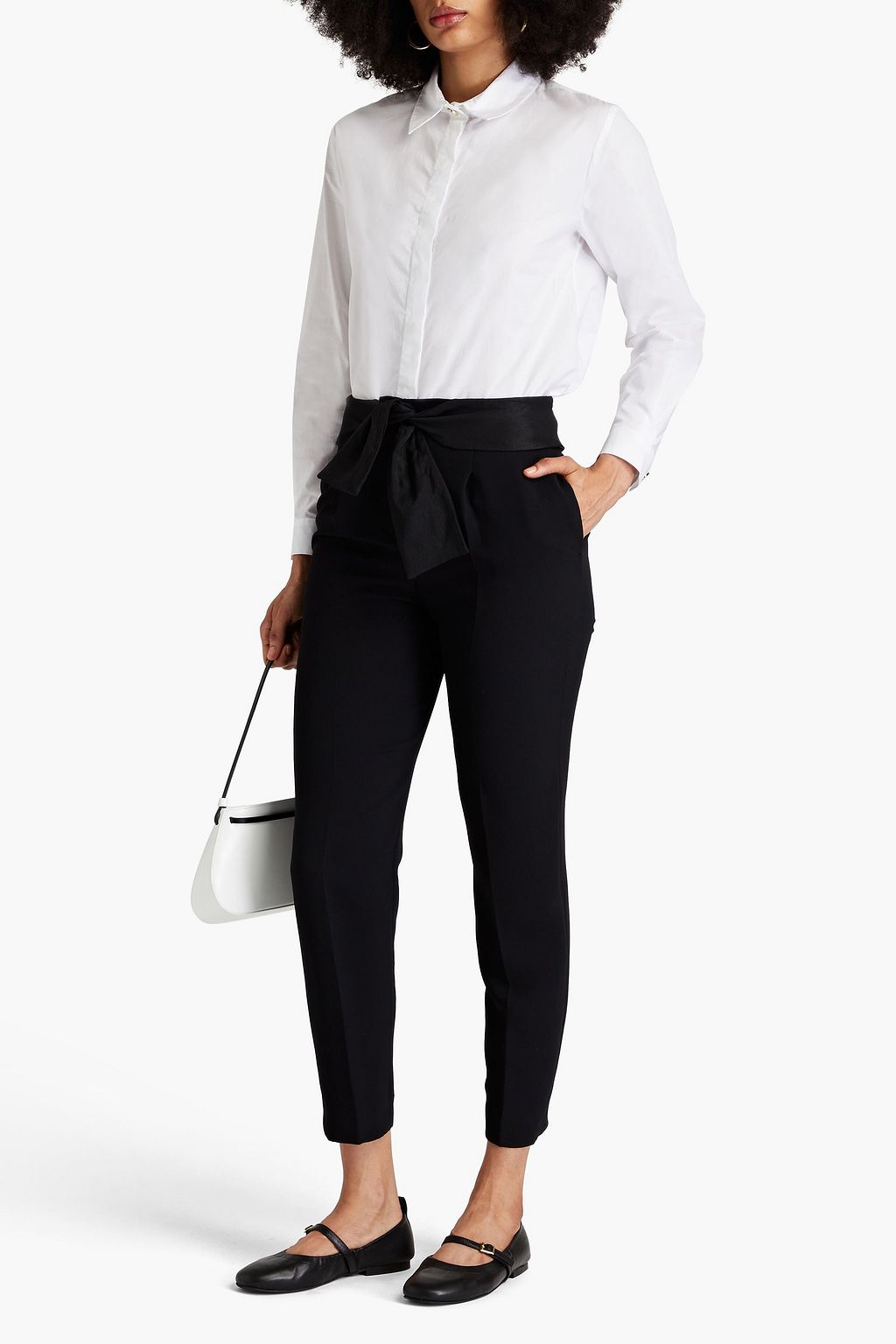 CLAUDIE PIERLOT Papaye cropped crepe tapered pants