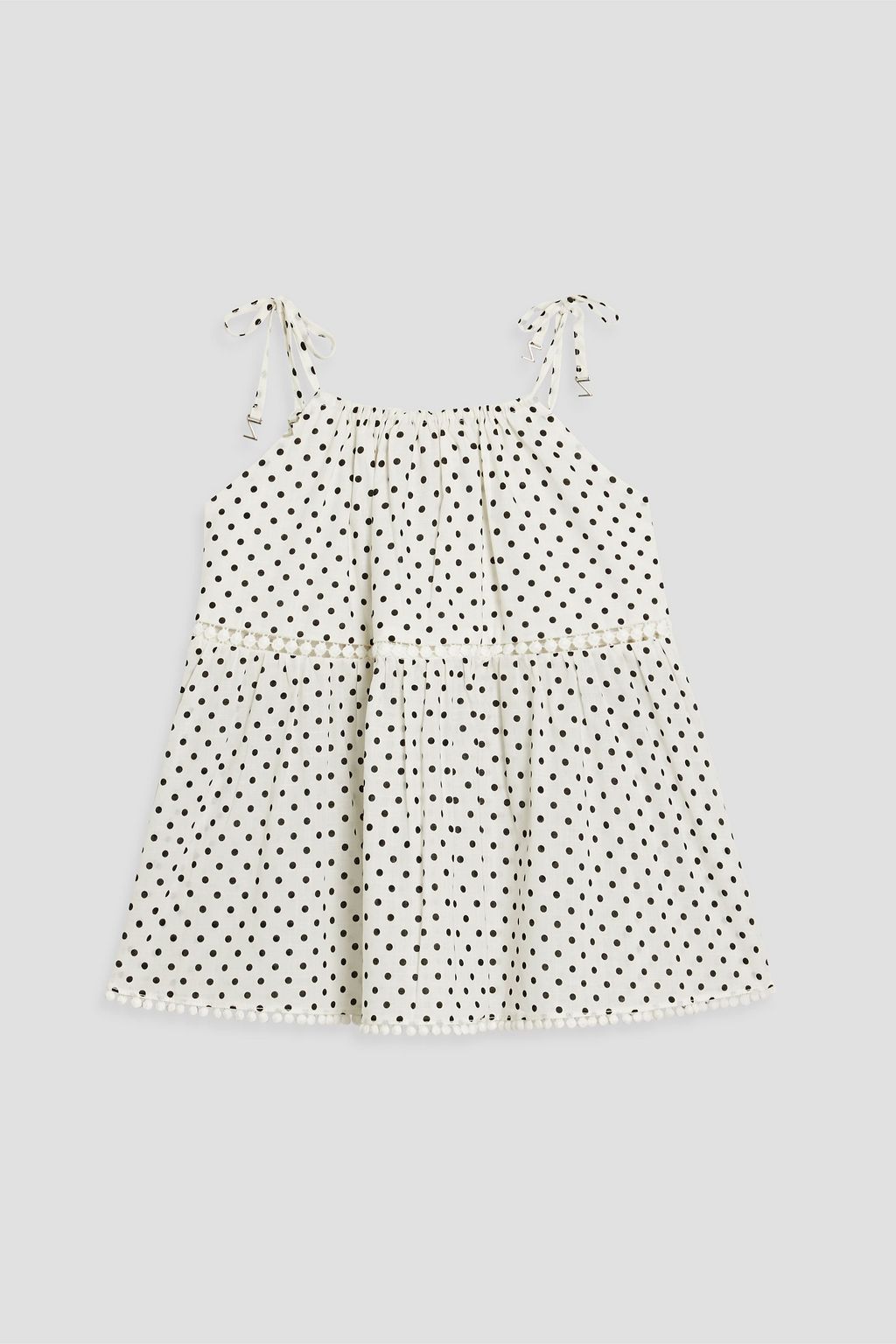 ZIMMERMANN Kids Henna gathered polka-dot cotton top