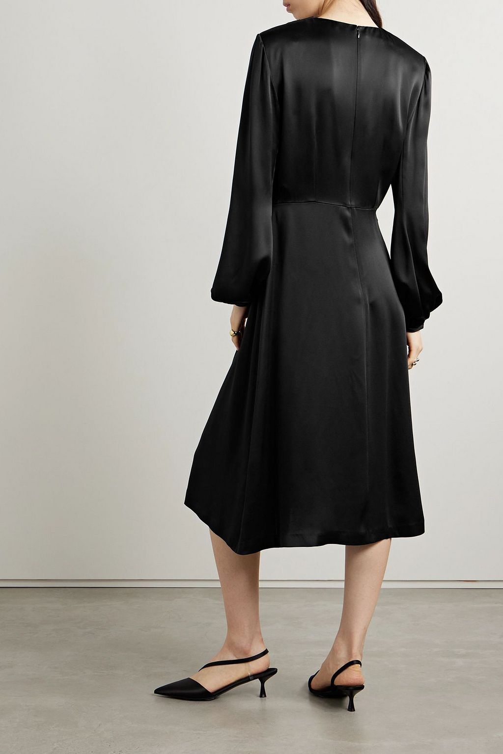 STELLA MCCARTNEY Draped duchesse-satin midi dress