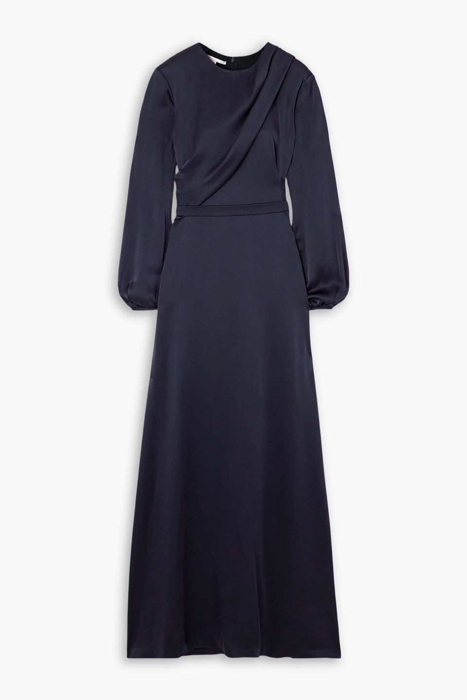 Stella Mccartney Asymmetric Draped Satin Gown In Blue
