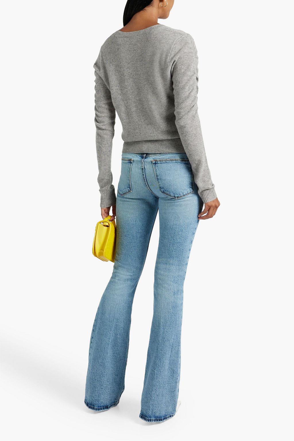 FRAME Le High Flare distressed high-rise flared jeans
