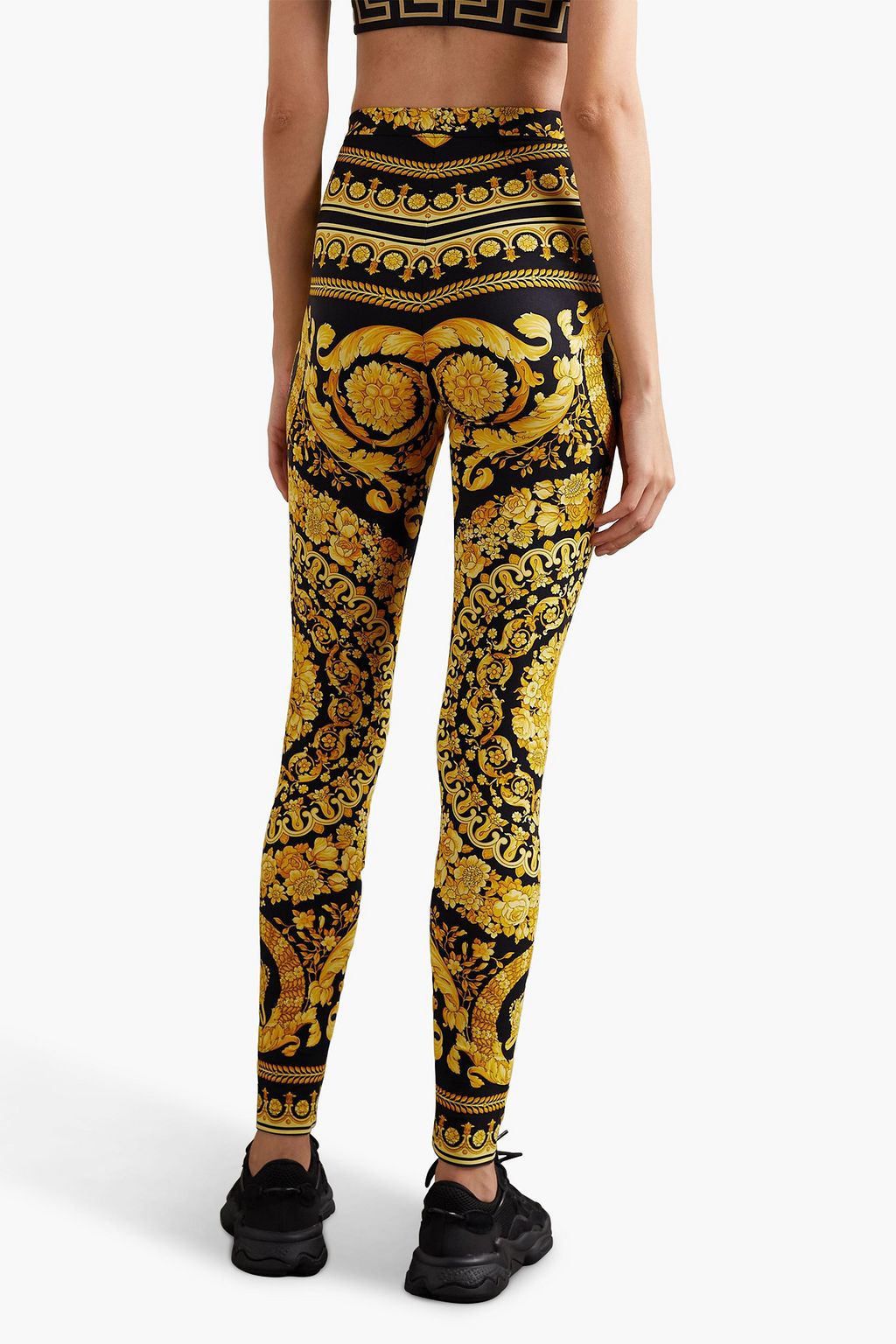 VERSACE Printed stretch-jersey leggings