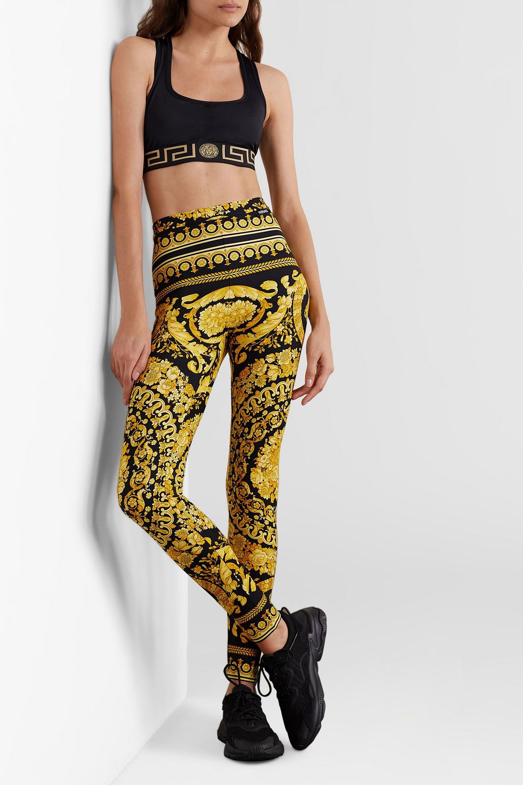 VERSACE Printed stretch-jersey leggings