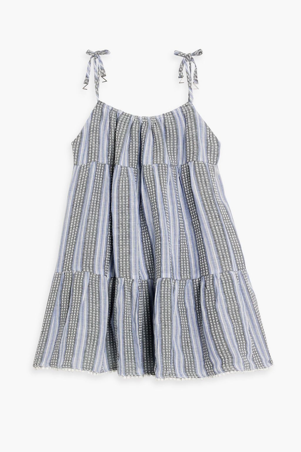 ZIMMERMANN Kids Zephyr tiered cotton and linen-blend jacquard dress