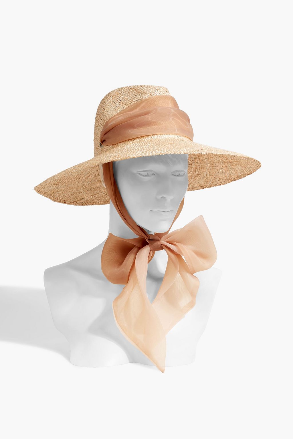 EUGENIA KIM Bette chiffon-trimmed woven fedora