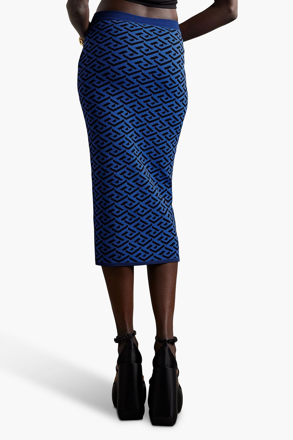 Jacquard Sweater Pencil Shape Midi Skirt (SKIRT ONLY)
