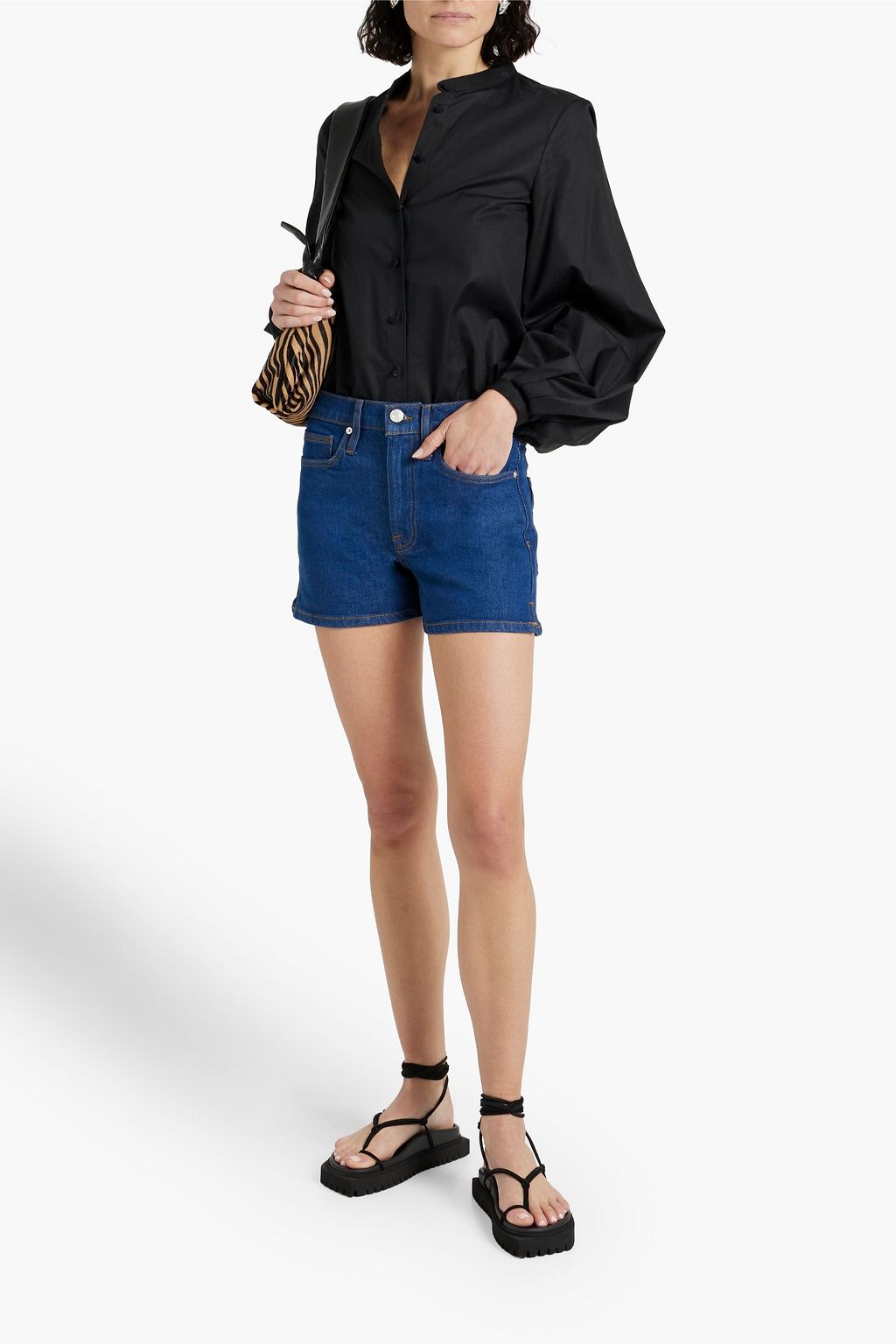FRAME Adele denim shorts