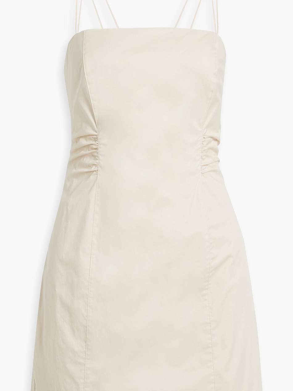 cutout cotton-blend poplin mini dress