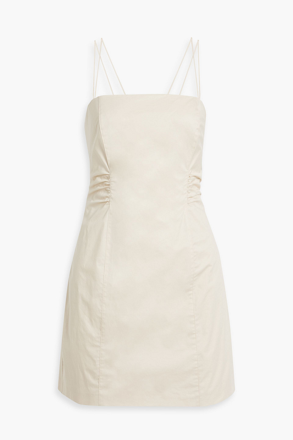 Frame Tie-back Cotton-blend Mini Dress In Ivory