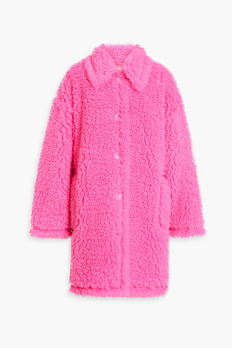 Stand Studio Gwen Faux Shearling Coat In Bright Pink