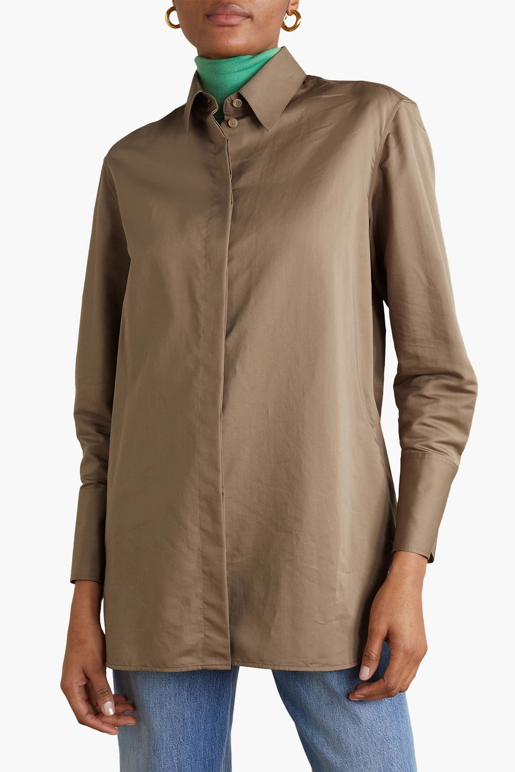 THE ROW Xime cotton and silk-blend shirt