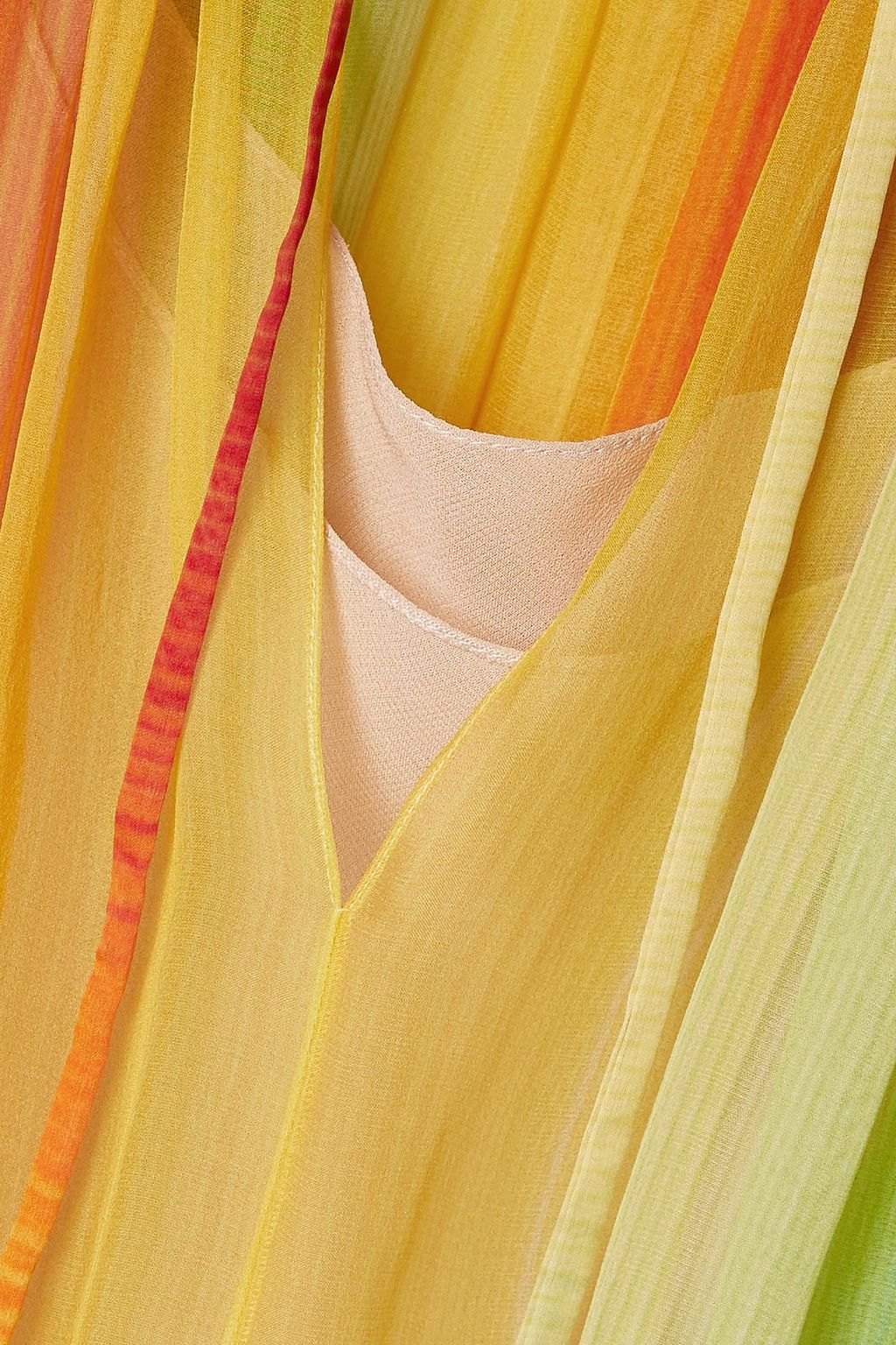 OSCAR DE LA RENTA Striped silk-chiffon maxi dress